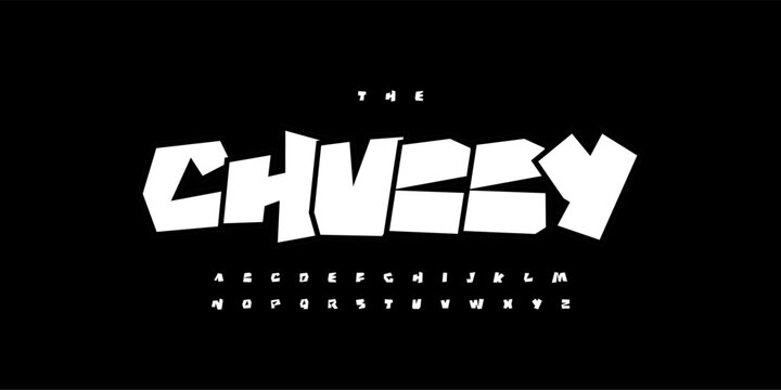 Chubby Font, Bold Comic Typeface, Cartoon Style Letters for Youth Typographic Design, Stickers, Game Titles, Urban Posters. Pop Art Fun Typography. Creative Outline Characters. Vector typeset