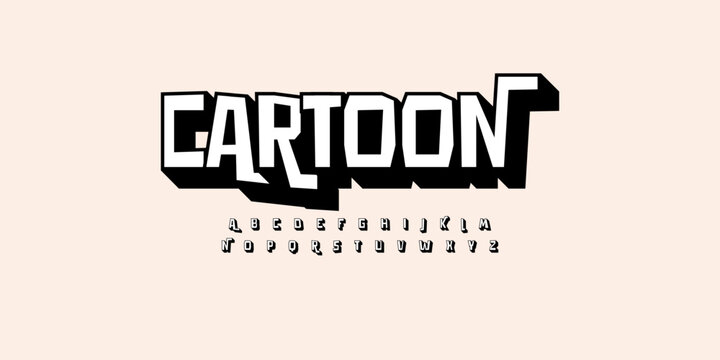 Cartoon audacious alphabet, playful uneven letters, bold geometric graffiti font for kid toy logo, youthful lettering, joyful headlines, and comic book typography. Vector typeset