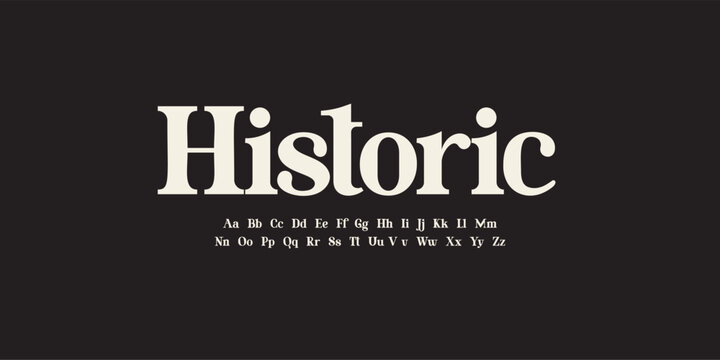 Historic classic serif font alphabet letters fancy gentle typographic design. Elegant anthique typography. Retro slick serif letter set for wedding card, restaurant menu, headline. Vector typeset