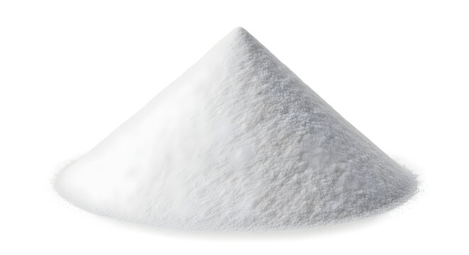 Pile of fine white powder substance on clean surface