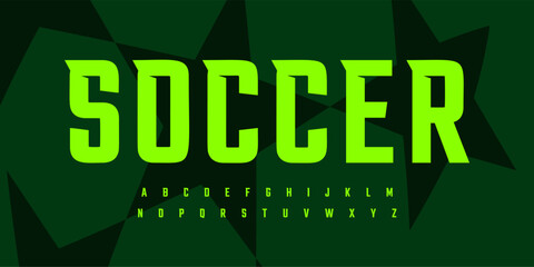 Fototapeta premium Bold Sporty Font with Sharp Edges and Strong Style, Perfect for Sports League Headlines, Poster and Title with Champion Theme, Team Jersey and T-shirt letters. Vector typeset.