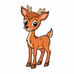 Obraz premium Deer black outline illustration 
