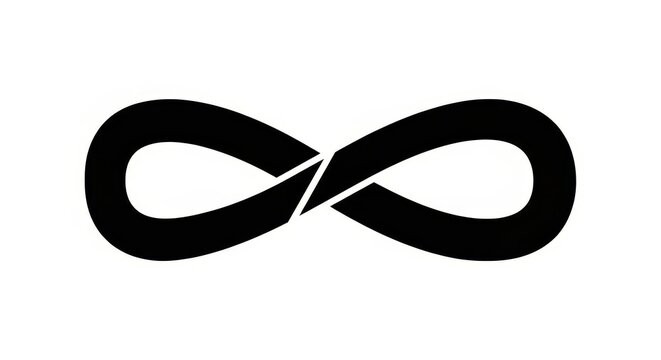 Black Infinity Symbol Icon Isolated on White Background - Concept of Eternity, Limitless, and Forever