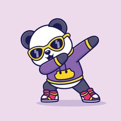 Playful panda dabbing in streetwear panda, panda, dabbing, mascot, cartoon, cool, hoodie, sunglasses, dance, dance pose,    © Design Plaza