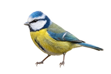 Colorful Blue Tit Bird Isolated on Dark Surface © Masnoon