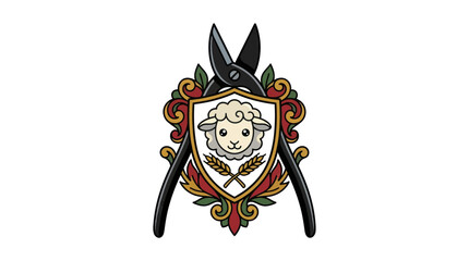 Shearing Shears and Sheep Crest Emblem © Jalan