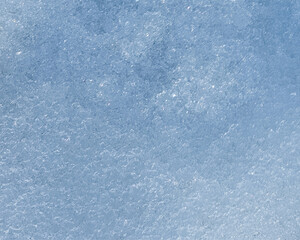Fototapeta premium Blue snow crust macro texture, glittering ice crystals background