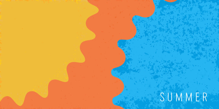 Wavy pattern with yellow orange and blue hues textured background