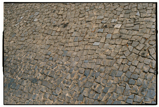 Traditional Portuguese Cobblestone Pavement Texture, Madeira