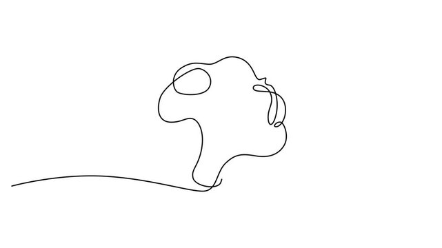Minimalist continuous line art of broccoli, single line drawing of healthy vegetable, modern abstract food vector illustration for kitchen decor 4k video