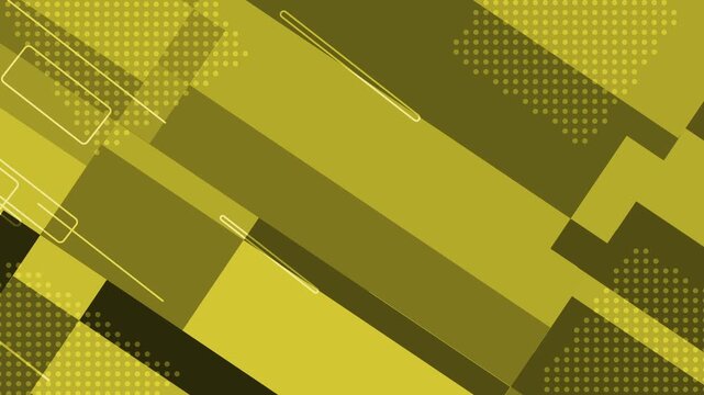 Abstract geometric background with overlapping rectangles dotted halftone patterns and angular lines animation
