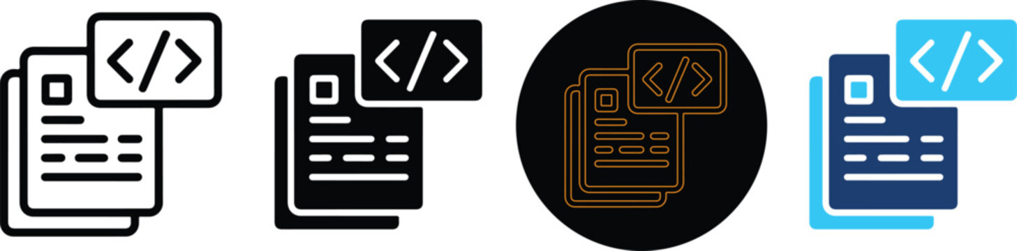 Four Variants Of Coding File Icons