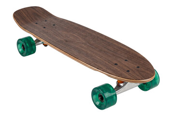 Wooden Skateboard with Translucent Green Wheels © Masnoon