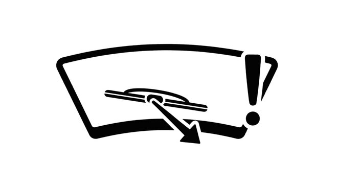 Vector illustration of windshield wiper fluid level warning light icon on a transparent background