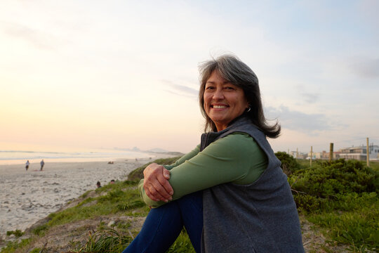 Happy beach susnet portrait