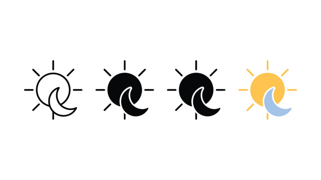 Solar eclipse phases with sun icon