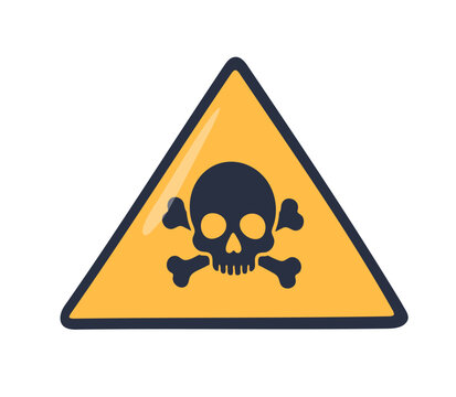 Hazardous materials warning symbol featuring a skull and crossbones icon, indicating that a chemical substance icon