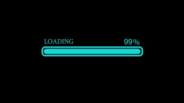 Looping Loading Bar Animation with Waiting Process and Completion Effect
