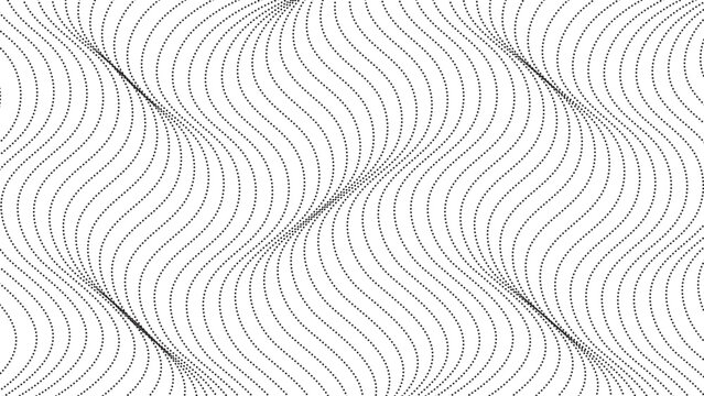 Abstract Op Art Dotted Wave Lines Vector Pattern Background