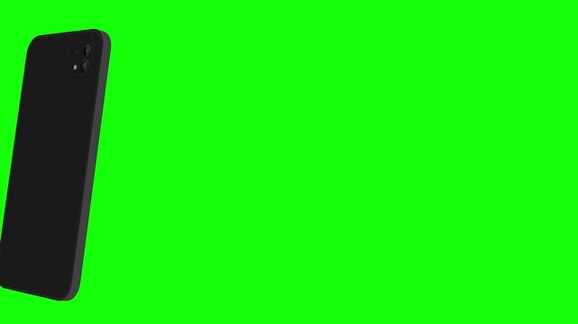 Mobile Phone Mockup Animation with Green Screen and Tracking Markers. Blank smartphone template featuring white, green, and blue chroma key backgrounds for mobile app UI design presentation.
