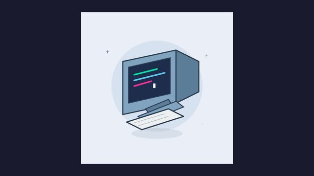 Retro Computer Coding Screen Animation Loop of Flashing Cursor
