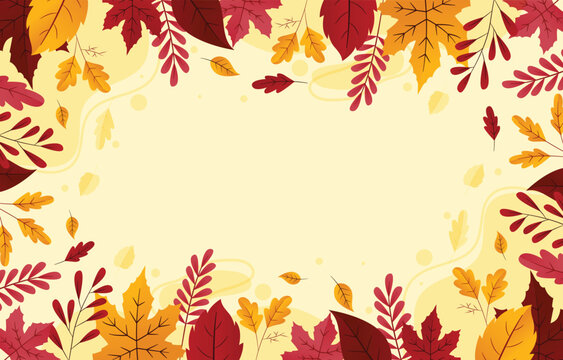 Autumn leaves decorative pattern design