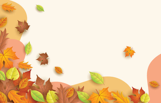 Falling autumn leaves in soft light
