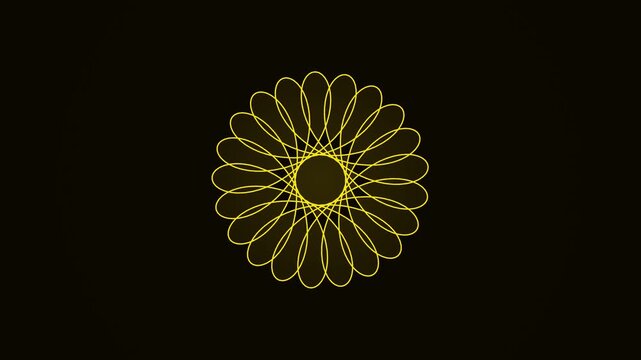 Seamless Loop Spirograph Flower Video - 4K UHD Motion Footage for Abstract Backgrounds