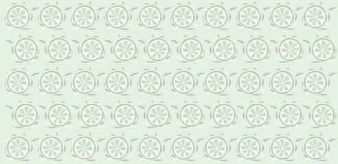 Fototapeta premium Soft Mint Lime Slice Seamless Pattern Background