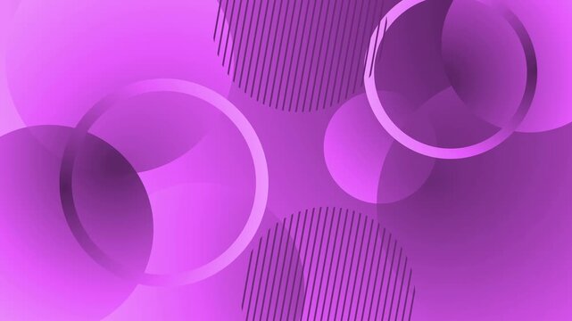 Abstract background with overlapping translucent circles and diagonal stripe patterns modern minimal geometric design animation