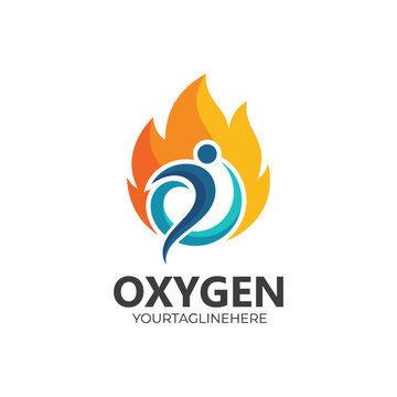 The image showcases a vibrant logo that combines elements of fire and oxygen, indicating energy, vitality, and dynamic growth, with a striking and memorable design.