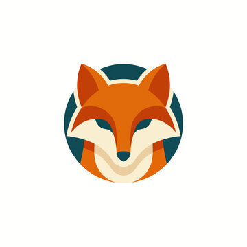 A sophisticated and minimalist fox logo featuring vivid orange and cream colors is perfect for businesses related to wildlife, nature, and branding in a modern aesthetic.