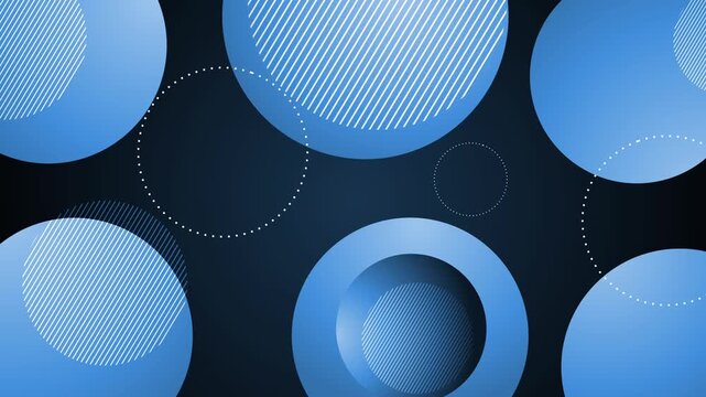 Abstract modern background with gradient circles diagonal stripes and dotted outlines geometric minimalist design animation