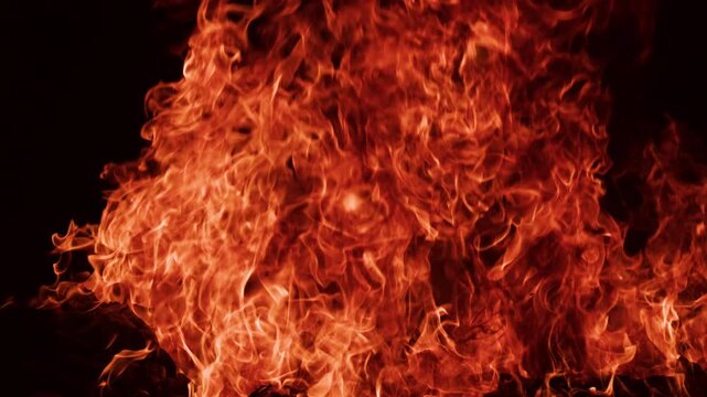 Fire Flames Background with Intense Burning Texture.