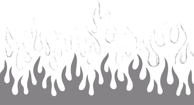 Una ilustraci&oacute;n minimalista con un patr&oacute;n repetitivo de llamas grises estilizadas sobre un fondo blanco