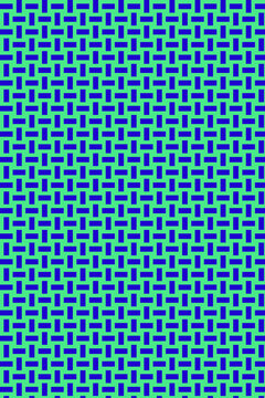 Geometric maze pattern in neon green and purple