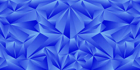 Fototapeta premium Abstract triangle pattern background texture. Geometric low polygon in blue gradient design for wallpaper, greeting, banner, page surface, business, presentation, advertising, website