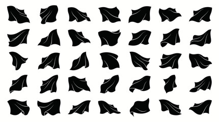 Black leaf silhouettes with veins collection © MUKTARANI