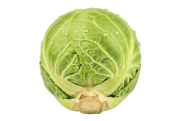 Fototapeta premium Fresh Green Brussels Sprout with Water Droplets