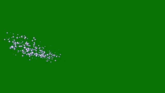 Glowing glitter trail animation with twinkling magic , shining sparkle motion on transparent and green screen, Magic sparkles glittering line stars, magic dust, pixie dust path,4k video