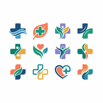 A diverse collection of health-related logos inspired by nature, compassion, and well-being, showcasing various designs that reflect healing, vitality, and a caring environment.