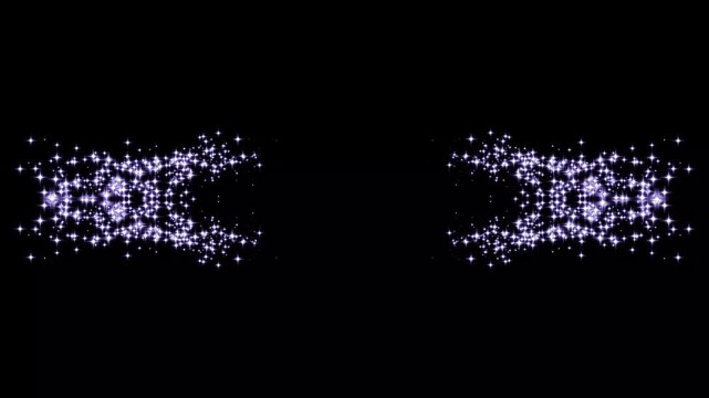 Glowing sparkle stars line animation,Blinking retro vector star doodles, magic particle burst, animation on black screen background, magic sparkles glitter line stars,4k video