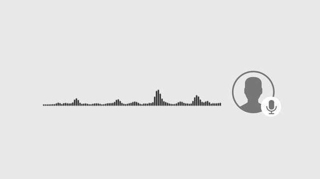 Voice message audio waveform with user profile icon and microphone symbol