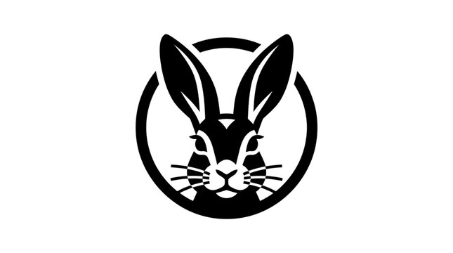 Rabbit head circular emblem wildlife mascot logo