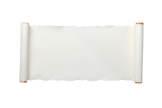 Blank white parchment scroll with rolled ends