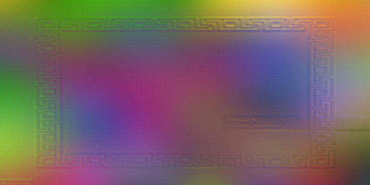 Abstract background featuring greek meander border design with colors.