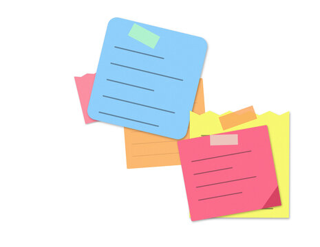 Colorful sticky notes with calendar grids arranged playfully