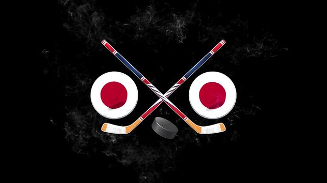 Japan Ice Hockey Championship Sports Graphic with National Flags