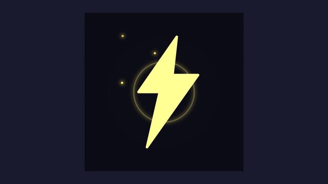 Looping Lightning Bolt Energy Pulse Animation on Dark Background