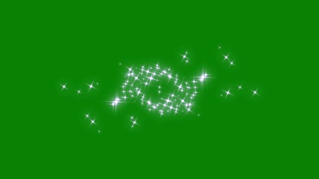 Magical white star glitter particle overlay with glowing twinkling starburst and shiny stardust animation, for luxury christmas new year celebration vertical motion graphic. green screen 4k